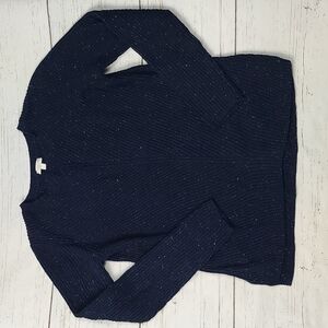 Talbots Navy Blue Speckled Crew Neck Sweater Size Small